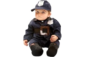 My Other Me Me-203291 Policía Disfraz de policía bebé, ajedrez, color negro, 0-6 meses (Viving Costumes 203291)