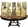 TRIACE Wine Bag. Pack of 5 with Message Card. Different Textured Gold Foil Designs. 14 x 4 x 4 inch. Perfect for Parties, Festivals, Housewarming, Corporate Gifting & Anniversary.