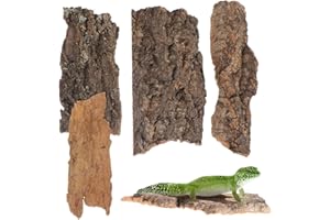Angoily 4 piezas de decoración de tanque de lagarto, decoración de corteza de reptil, escondite de reptil, corteza de árbol trepadora para accesorios de reptiles