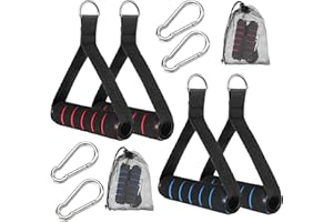 YILIYA 4 Unidades de Asas para Bandas de Fitness, Bandas de Resistencia, Entrenamiento de Fuerza y Entrenamiento Cardiovascular, Equipo de Fitness, con una Sola Mano, Bandas de Resistencia, Accesorios
