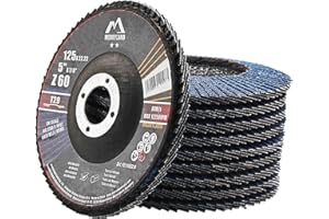 Merryland Tarcza Lamelkowa 125 Metal Do Szlifierki Kątowej, 125mm Ziarno 60 T29 Ściernice Listkowe, Stal Żelazo Stal Nierdzewna INOX Niebieski Korund Cyrkonowy 10 Sztuk, Craft-Line FC1108314-10