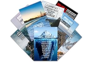 GTOTd Motivational Poster Wall Art 8-Pack 11.5" x 16.5",Inspirational Quotes Party Unframed Version HD Printing Poster for Living Room Bedroom Club Wall Art Decor