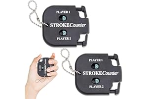 Qianeffort Golf Stroke Counter,2Pcs Golf Counter Black Golf Score Counter Golf Score Keeper with Dial Reset Tool Key Chain,Golf Shot Counter for Outdoor Sport Scoreboard Games Golf Accessories
