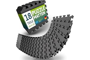 ‎ZENONE SPORTS ZenOne Sports® Bodenschutzmatte Fitness I Puzzlematte Boden - 18 Stück, 30x30x1cm I Individuell verlegbare Trainingsmatte für dein Home Gym I Robuste Bodenmatte für Sportgeräte, Schaumstoffmatte