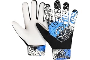 ROLANCIO Goalkeeper Gloves Kids | Goalie Gloves with Dual Wrist Protection | Football Gloves Non Slip Latex Material | Breathable Youth Soccer Goalie Gloves | Youth Goalkeeper Gloves