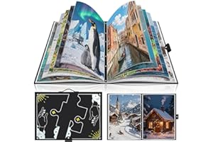 MewVeer Puzzle carpeta para rompecabezas 1000, carpeta de almacenamiento para entusiastas con 26 bolsillos, organizador de rompecabezas, resistente al polvo y accesorios protectores