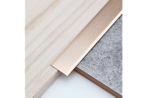 Trimold 3Pcs Aluminum T Molding Trim & Floor Transition Strips, Flat Divider Strip for Door Threshold and Joining Flooring Gaps of Laminate Planks Tile (0.9m x 2cm, Matte Gold)