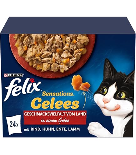 FELIX Jumbopack Katzenfutter – 88 X 100 G Päckchen, Rindfleisch-Geschmack, Für Erwachsene Katzen