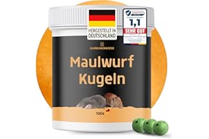 SCHÄDLINGSMEISTER Maulwurf & Wühlmaus Kugeln - Maulwurf Vertreiber & Wühlmausschreck - 100 Kugeln - EUKALYPTUS Zitrone Duft - Biologisch abbaubar - Effektiv gegen Maulwürfe und Wühlmäuse