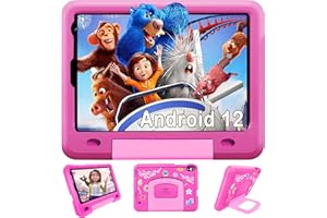 OUZRS Tablet para Niños 8 Pulgadas Octa Core 4 GB RAM + 64 GB ROM Kids Tablet con Control Parental Youtube Netflix, 5MP+8MP Cámara,1280x800 HD IPS,5000mAh,WiFi,Kid-Proof Funda Tablet Niños Android 12 -Rosa