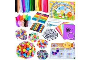 Zefy 3200+ Stück Bastelset Kinder 4-12 Jahre, DIY Basteln mit 12 Basteldesigns, Bastelkoffer Bastelbox Kreativ Set für Mädchen