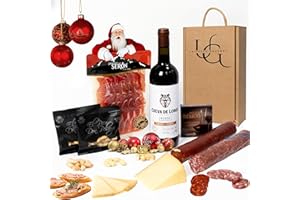 UNIVERSO GOURMET | Cesta Gourmet para Regalar | Vino DO.Rioja | Embutidos Ibéricos Bellota | Paleta Gran Reserva y Queso Oveja | Pate Pedro Ximenez y Picos Pan Artesanos | Cesta Navidad