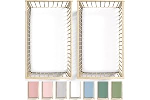 Bunnyjik GOTS Organic 2 x Spacesaver Cot Fitted Sheets 100x50 cm Double Thickness Mini Cot Bed Sheets 100% Cotton | Space Saver Cot Fitted Sheets