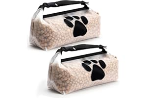 BELLE VOUS Lot de 2 Sacs de Conservation de Nourriture pour Chien - Gamelle de Voyage Pliable - Bol Portable pour Le Transport et la Pension - Conserve la Fraîcheur des Croquettes