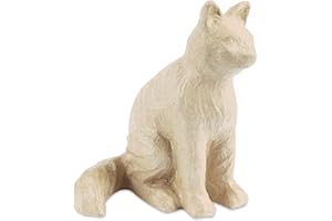 Décopatch LA027C - Un support en papier brun mâché 33x30x41 cm, Chat