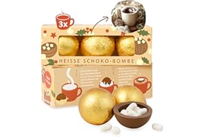 Schoko-Marshmallow Bomben – heiße Schokolade für Winter & Weihnachten, Schokoladenkugel mit Marshmallowfüllung, Geschenkidee für Kinder & Erwachsene