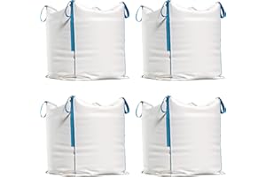 Big Bag – Sacs pour gravats, bois, déchets de jardin, sable – Sacs à gravats 90 x 90 x 90 cm, capacité de charge 1000 kg (4)