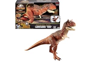 Jurassic World Colossal Carnotaurus Toro Dinosaur Action Figure Camp Cretaceous with Stomach-Release Feature, 36-in/91-cm Long, Realistic Sculpting, Kid Gift Age 4 Years & Up, HBY86