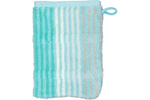 Cawö Home Handtücher Noblesse Cashmere Streifen 1056 Mint - 14 Waschhandschuh 16x22 cm