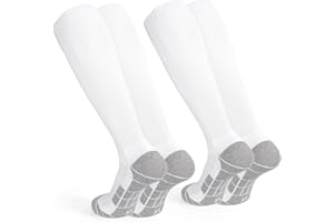 GRPSKCOS Kids Boys Soccer Socks- 2 Pairs Team Sports Athletic Football Rugby Hockey Sock Knee High Anti-slip Towel Bottom Socks for Youth 7-14 Years