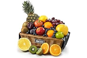 Luxury Fruit Bowl Selection - Fresh Fruit Gift Basket with Pineapple, Grapes, Apples, Kiwi - Healthy Food Gift Hampers for Office, Family or Friends, from Regency Hampers