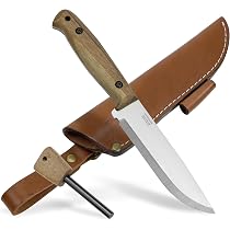 BPS Knives HK1 CSHF Bushcraft-Messer - Vollangel, Kohlenstoffstahl, Mit Lederscheide & Feuerstarter