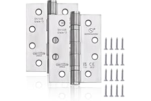 SORGMACH 2 Stück Scharnier, 304 Scharnier Edelstahl 100x76x3 mm Türscharniere für Holztüren, Scharniere Klappbar Edelstahl für Haustüre von Geschäftsgebäuden