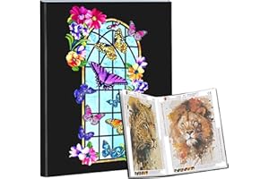 Bellatoi A3 Diamond Painting Album, Pochette Diamond Painting Rangement A3, Diamond Painting Accessoires pour Peinture Diamant 30x40 cm, 30 Pochettes Porte Vue 60 Vues (Papillon Couleur)