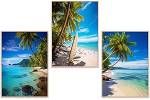 GrowArt - lot de 3 affiches représentant des plages paradisiaques | A3 sans cadre | impression haute qualité | décoration pour les amateurs de plage | motifs disponibles uniquement chez nous |