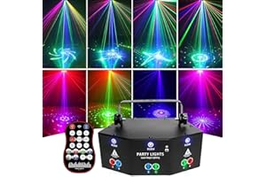 FOTUYOGO Disco Party Light, LED RGB DJ Projector Music Controlled Spotlight - Red, Green, Blue