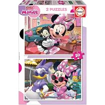 Educa - Puzzle Infantil Minnie 2x20 | 2 Puzzles de cartón con 20 Piezas | Diversión por Partida Doble | Medida aproximada de Cada Puzzle: 28 x 20 cm | A Partir de 3 años (19297