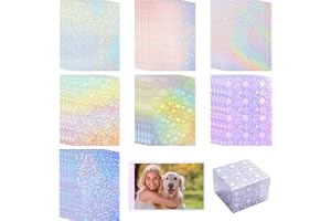 GOTRUST 35 självhäftande A4-holografiska ark, transparent utskrivbart holografiskt papper för hantverk, dekaler och dekorationer