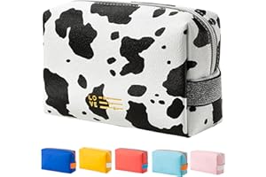 SOLI2 Neceser Impermeable Maquillaje Mujer - Estuche Pequeño para Almacenar Pinturas - Bolsa de Cosmeticos para Viaje, Bolsa de Aseo (Vaca)