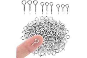 Thinp 300 Stück Kleine ösenschraube,Schraube ösenhaken Gewinde Schraubhaken Kleine Schraubösen Edelstahl Metall Ringschrauben Silber Schraub ösennadeln,für DIY Anhänger Schmuckherstellung