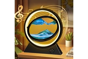 BuzzoXerex Pittura di Sabbia Che Scorre, Sabbia in Movimento 3D con Bluetooth con Luce a LED Sabbia Dinamica per Decorazioni la Casa l'ufficio (Nero-Blu)