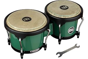 Meinl Percussion Bongos Journey Series - 2 Tamburi a Mano da 6.5 e 7.5 Pollici - Chiave Accordatura Inclusa - Plastica ABS, Green (HB50FG)