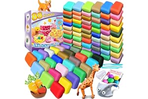 YOPINSAND 88 Couleurs Pate a Modeler, Argile Autodurcissante Pâte à Modeler Magique pour Enfants, Cadeau pour Garçons et Filles âgés de 3 à 12 Ans