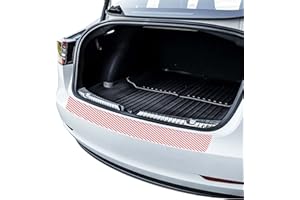 Tesvolution® Osłona progu bagażnika do Tesla Model 3 2017-2023 - ochrona krawędzi bagażnika - folia ochronna do lakieru samoprzylepna i przezroczysta, błyszcząca jako ochrona lakieru lub zderzaka akcesoria