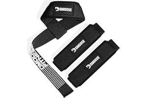 ‎DMOOSE FITNESS DMoose Fitness Lifting Straps - 4mm Neopren gepolsterte Handgelenksgurte für Gewichtheben & Powerlifting - Baumwollhebeband mit Silikongriff für Männer & Frauen