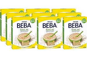 ‎BEBA Nestlé BEBA SINLAC glutenfreier Reisbrei, sojafrei, milchfrei, Pulver, 9er Pack (9 x 250g)
