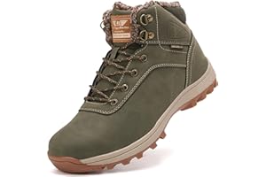 ARRIGO BELLO Winter Boots Men's Women's Ankle Snow Boots Non-Slip Ladies Lace Up Warm Shoes for Outdoor Walking Size UK4-11