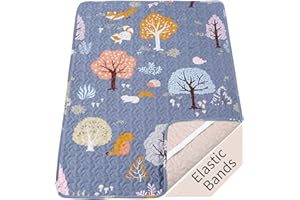 MIIMER Padded Travel Cot Sheet Fitted 95x65 cm, Breathable Thick Baby Cot Bed Sheets, Quilted Cot bed fitted Sheet Foldable Mattress Pad, Soft Travel Cot Topper Cover