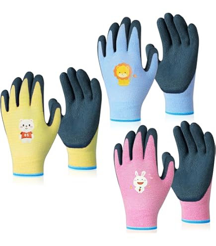 2 paar kinderwerkhandschoenen, tuinhandschoenen voor kinderen, latex 2 paar kinderwerkhandschoenen, tuinhandschoenen voor kinderen, latex