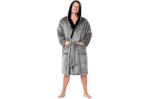 CityComfort Bademantel Herren Flauschig Fleece Morgenmantel Herren mit Kapuze