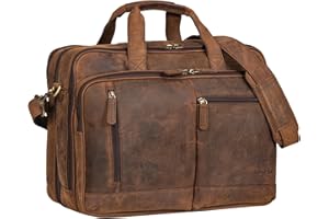 STILORD 'Arnold' Geräumige Laptoptasche Leder 17.3 Zoll bis 19 Zoll Vintage Aktentasche Lehrertasche XXL Echtleder Große Arbeitstasche für Damen und Herren, Farbe:zamora - braun