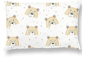 SUPERBE BEBE Poduszka dziecięca z poszewką na poduszkę, bawełniana poduszka dla dzieci w wieku od 1 do 3 lat, rozmiar 33 x 45 cm, miękka, hipoalergiczna, nadaje się do prania w pralce, idealna na