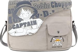 Roffatide Anime Cartable Toile Messenger Sac Imprimé Rabat Bandoulière Cartable Sac à Bandoulière