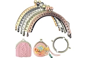 CHMISS 5Pcs Chiusura a Telaio in Metallo,Chiusura Portamonete,Portamonete Telaio,Chiusura Borsa Bacio in Metallo,Scatto Fai-da-Te Cornice Telaio,Semicircolari Bacio Blocco,Chiusura per Borsa Clic,per borsa