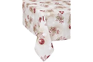 1KDreams Tovaglia natalizia. Design raffinato e moderno. Shabby chic in chiave moderna. Made in Italy. (90x90 cm)