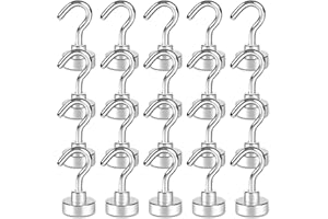 NEOSMUK Haczyki magnetyczne, 10 kg + Cruise Essentials, magnes neodymowy, hak z 3 warstwami, silna ochrona przed korozją, idealny do zawieszenia w pomieszczeniach (srebrno-biały, 20 szt.)